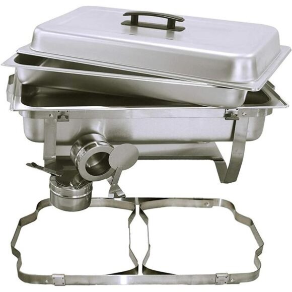 Chafing Dish Buffet Set - Chaffing Dishes Stainless Steel w/ Half Size Steam Pan - Picture 3 of 6